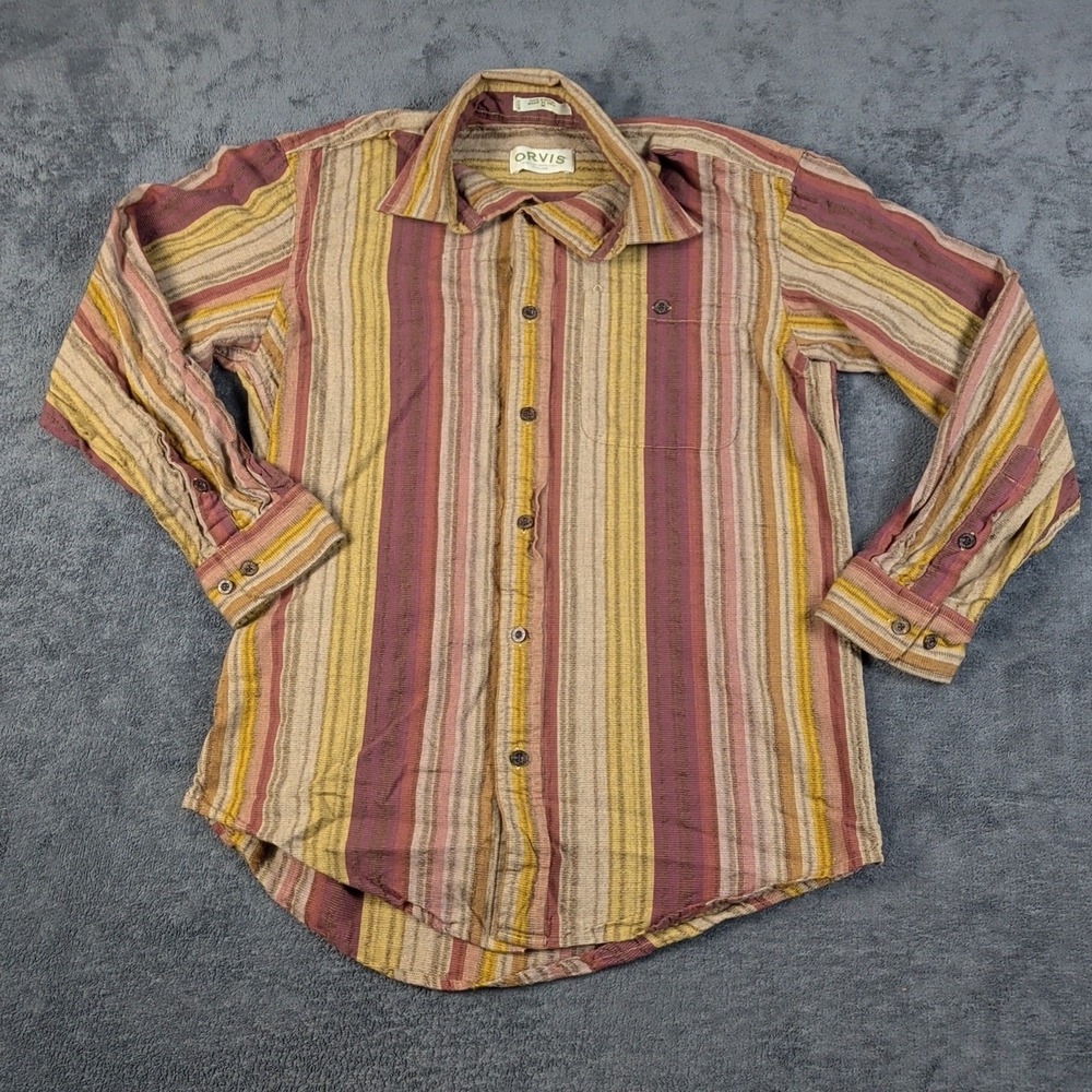Orvis Short Sleeve 100 % Cotton Shirt Mens MED
